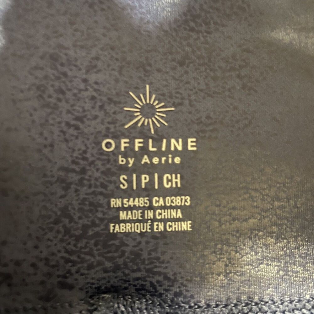 Offline by Aerie Crossover High Waisted Crackle Leggings blue Sz Small - Picture 5 of 5